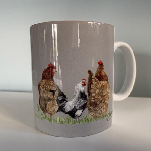 Trio Of Hens Farming Themed Mug