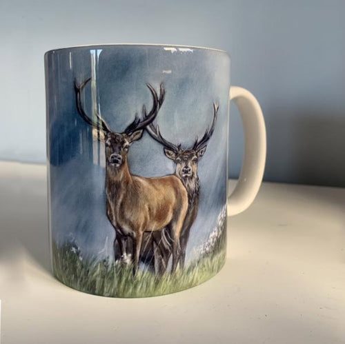 Two Blue Stags Mug