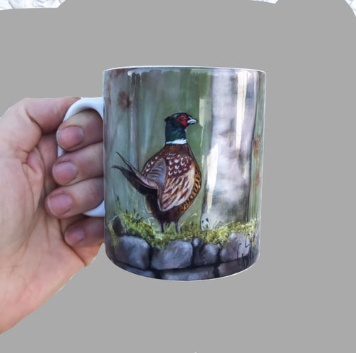 Pheasant On Stone Wall Mug